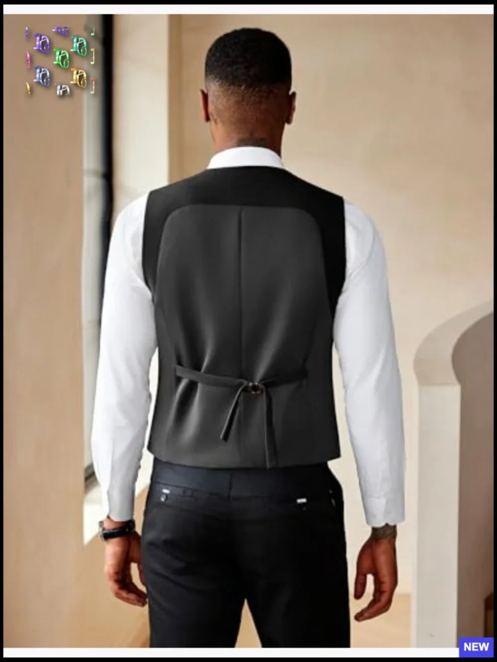 Slim Fit Double Breasted Dress Vest Formal Business Casual Waistcoat